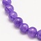 Dyed Natural Green Jade Beads Strands, Round, Slate Blue, 10mm, Hole: 1.5mm, about 38pcs/strand, 15.74 inch
