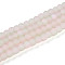 Crackle Glass Beads Strands, Round, Two Tone, Frosted, Misty Rose, 4~4.5x3~4mm, Hole: 0.9mm, about 215~221pcs/strand, 30.31~31.50 inch(77~80cm)