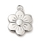 Non-Tarnish 201 Stainless Steel Pendants, Flower Charms, Stainless Steel Color, 19x14x2.5mm, Hole: 2.5mm