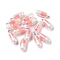 Translucent Plastic Pendants, Pill Capsule Charm, with Platinum Tone Iron Loops, Pink, 29x10.5mm, Hole: 2mm