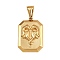 304 Stainless Steel Pendants, Rectangle with Dragon Charm, Golden, 35.5x24.5x3.5mm, Hole: 12x6.5mm