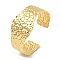 304 Stainless Steel Textured Wide Cuff Bangles, Golden, Inner Diameter: 2-3/8 inch(5.92cm)