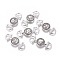 Tibetan Style Alloy Links connectors, Flat Round with Horse, Cadmium Free & Lead Free, Antique Silver, 43x15x3mm, Hole: 6mm