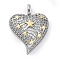 Brass Micro Pave Cubic Zirconia Pendants, Cadmium Free & Lead Free, Real 18K Gold Plated, Platinum, Star with Heart, 30.5x23x9.5mm, Hole: 3.5x6mm