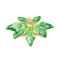 Ion Plating(IP) 304 Stainless Steel Pendants, with Enamel, Real 18K Gold Plated, Leaf Charm, Lime Green, 40x26x3mm, Hole: 1.2mm