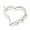 Non-Tarnish 304 Stainless Steel Chandelier Components Links, Polishing, Heart, Stainless Steel Color, 33x30.5x1mm, Hole: 1.2mm