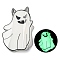 Halloween Theme Luminous PVC Claw Hair Clip, Hair Accessories for Women Girls, Ghost, 44x70x48mm