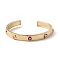 Rack Plating Brass Micro Pave Cubic Zirconia Bangles, Long-Lasting Plated, Cadmium Free & Lead Free, Cuff Ring for Women, Real 18K Gold Plated, 3/8 inch(0.85cm), Inner Diameter: 2-1/4 inch(5.8cm)