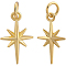 BENECREAT 10Pcs 18K Gold Plated Star Brass Pendants with Jump Rings Metal Lucky Star Accessories for DIY Jewelry Making