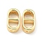 Brass Connector Charms, Cadmium Free & Lead Free, Oval, Real 18K Gold Plated, 18x9.5x5mm, Hole: 1.2mm