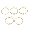 201 Stainless Steel Link Bracelet with 304 Stainless Steel Box Chains for Women, Golden, 7-1/2 inch(19cm)