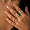 4Pcs Alloy Finger Rings Sets, Golden, Inner Diameter: 17~18mm