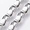 Non-Tarnish 304 Stainless Steel Venetian Chains, Box Chains, Unwelded, Stainless Steel Color, 4mm, Links: 4x6x4mm