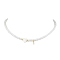 Brass Micro Pave Grade AAA Cubic Zirconia Letter Pendant Necklaces, Heart & Round Baking Painted Pearlized Glass Pearl Beaded Necklaces for Women, Letter I, 15.20 inch(38.6cm)