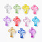 Transparent Acrylic Pendants, Faceted, Cross, Mixed Color, 16x10x4.5mm, Hole: 1.5mm, about 1455pcs/500g