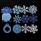 10 Pcs Christmas Theme Scrapbook Paper Set, Decorative Paper, Snowflake, 100x83~100x0.1mm