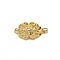 Brass Rhinestone Box Clasps, Flower, Golden, 20x11.5x6mm, Hole: 2mm