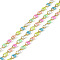 Ion Plating(IP) 304 Stainless Steel Dapped Chains, with Enamel with Spool, Soldered, Mixed Color, 8.5x4x1.5mm