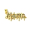 Mother's Day Real 18K Gold Plated Brass Micro Pave Random Color Cubic Zirconia Pendants, Cadmium Free & Nickel Free & Lead Free, Word Mom, Colorful, 15x32x2mm, Hole: 5x3.5mm