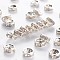 Iron Crystal Rhinestone Spacer Beads, for Jewelry Craft Making Findings, Grade B, Rondelle, Straight Edge, Silver, 6x2.5mm, Hole: 1.5~1.6mm