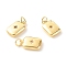 Brass Micro Pave Clear Cubic Zirconia Pendants, Cadmium Free & Lead Free, Rectangle, Real 18K Gold Plated, 14x9.5x3.5mm, Hole: 3.5mm