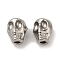 Non-Tarnish 304 Stainless Steel Beads, Skull, Stainless Steel Color, 7.5x6.5x5.5mm, Hole: 1.8mm