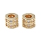 Rack Plating Brass with Cubic Zirconia European Beads, Long-Lasting Plated, Lead Free & Cadmium Free, Octagon, Golden, 9x9x6.5mm, Hole: 4.3mm