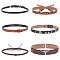 GOMAKERER 6 Pcs Cowboy Hat Band, Multiple Style Adjustable Hat Belts Decorations Imitation Leather Hat Accessories with Alloy Finding for Cowboy Cowgirl All Types of Hats