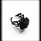 Rose Alloy with Resin Adjustable Cuff Rings, Black, Inner Diameter: Adjustable