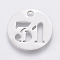 Non-Tarnish 304 Stainless Steel Pendants, Cut-Out, Hollow, Flat Round with Number, Stainless Steel Color, Num.31, 19x1.5mm, Hole: 2.5mm