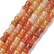 Natural Red Aventurine Beads Strands, Bamboo Shape, 12~13x8~8.5mm, Hole: 1.3mm, about 30pcs/strand, 14.49~14.76 inch(36.8~37.5cm)