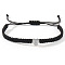 304 Stainless Steel Heart with Letter Bead Braided Bead Bracelets, Adjustable Nylon Cord Braided Bracelets for Couple Friendship, Platinum, Letter H, 7-7/8 inch(20cm), Inner Diameter: 11 inch(28cm)