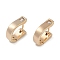 Brass Micro Pave Clear Cubic Zirconia Hoop Earrings, Real 18K Gold Plated, 14x4.5mm