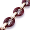Handmade Cable Chains, with Acrylic Linking Rings and CCB Plastic Linking Rings, Imitation Gemstone Style, Oval, for Jewelry Making, Dark Red, Link: 31x26x9mm, 24x15x6.5mm, 39.37 inch(1m)/strand
