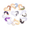 Aluminum & Cellulose Acetate(Resin) Big Pendants, Heart, Mixed Color, 63.5x73x4.5~5mm, Hole: 3mm