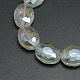 Граненый Electroplate стекло овальные бусины нити EGLA-F058A-01-1