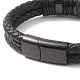 Кожаные браслеты плетеного шнура BJEW-E352-36B-2