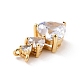 Кулоны из экологически чистой латуни с прозрачным фианитом ZIRC-C027-02G-RS-3