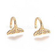 Серьги-манжеты с цирконом из позолоченной латуни EJEW-L244-40G