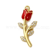 Brass Micro Pave Cubic Zirconia Pendants KK-C119-18C-01