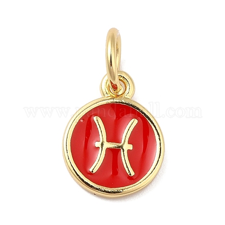 Настоящие 18-каратные позолоченные латунные эмалевые подвески KK-L216-001G-A03-1