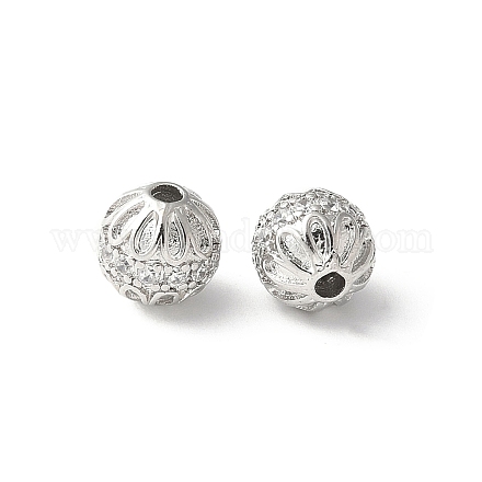 Латунные микро проложить кубического циркония бусы KK-U067-06P-02-1