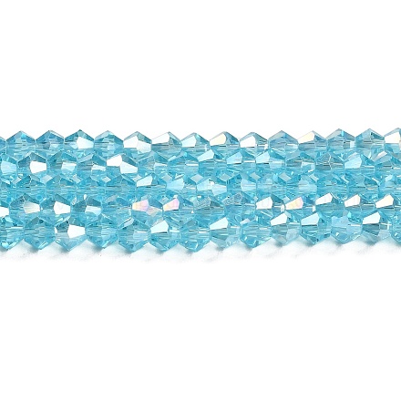 Прозрачные стеклянные бусины гальваническим пряди EGLA-A039-T3mm-B20-1