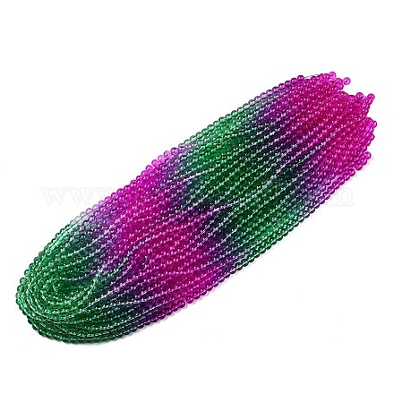 Выпечка расписные прозрачные стеклянные бусины DGLA-M001-8mm-06-1