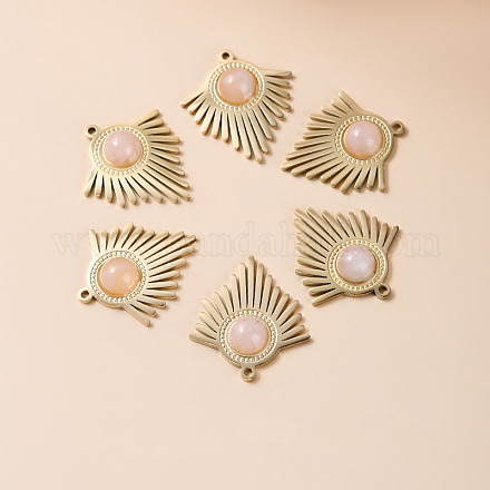 Подвески из натурального розового кварца в богемном стиле BOHO-PW0001-060D-01-1