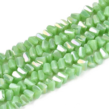 Гальванические непрозрачные стеклянные бусины GLAA-N022-4mm-16-1