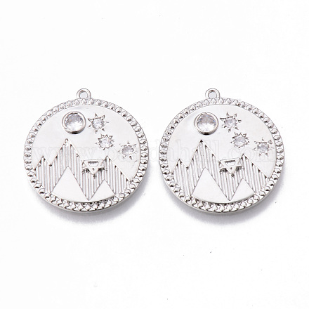 Латунные микропаве прозрачные подвески с фианитом KK-N232-174P-NF-1