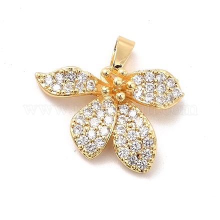 Латунные микропаве прозрачные подвески с фианитом KK-I695-027G-1