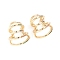 Brass Micro Pave Cubic Zirconia Cuff Earrings, Long-Lasting Plated, Ring, Colorful, Golden, 20x18.5x23mm