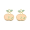 Light Gold Plated Alloy Enamel Pendants, Cadmium Free & Lead Free, with Glitter Powder, Cherry Charms, Moccasin, 21x17x2mm, Hole: 1.8mm